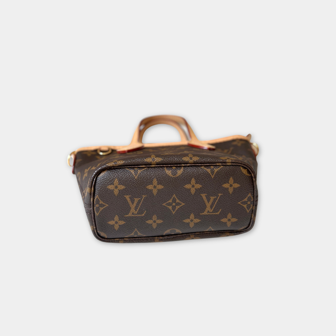 Louis Vuitton Microchip Monogram Neverfull BB Rose Peony Kelly's Authentic Boutique