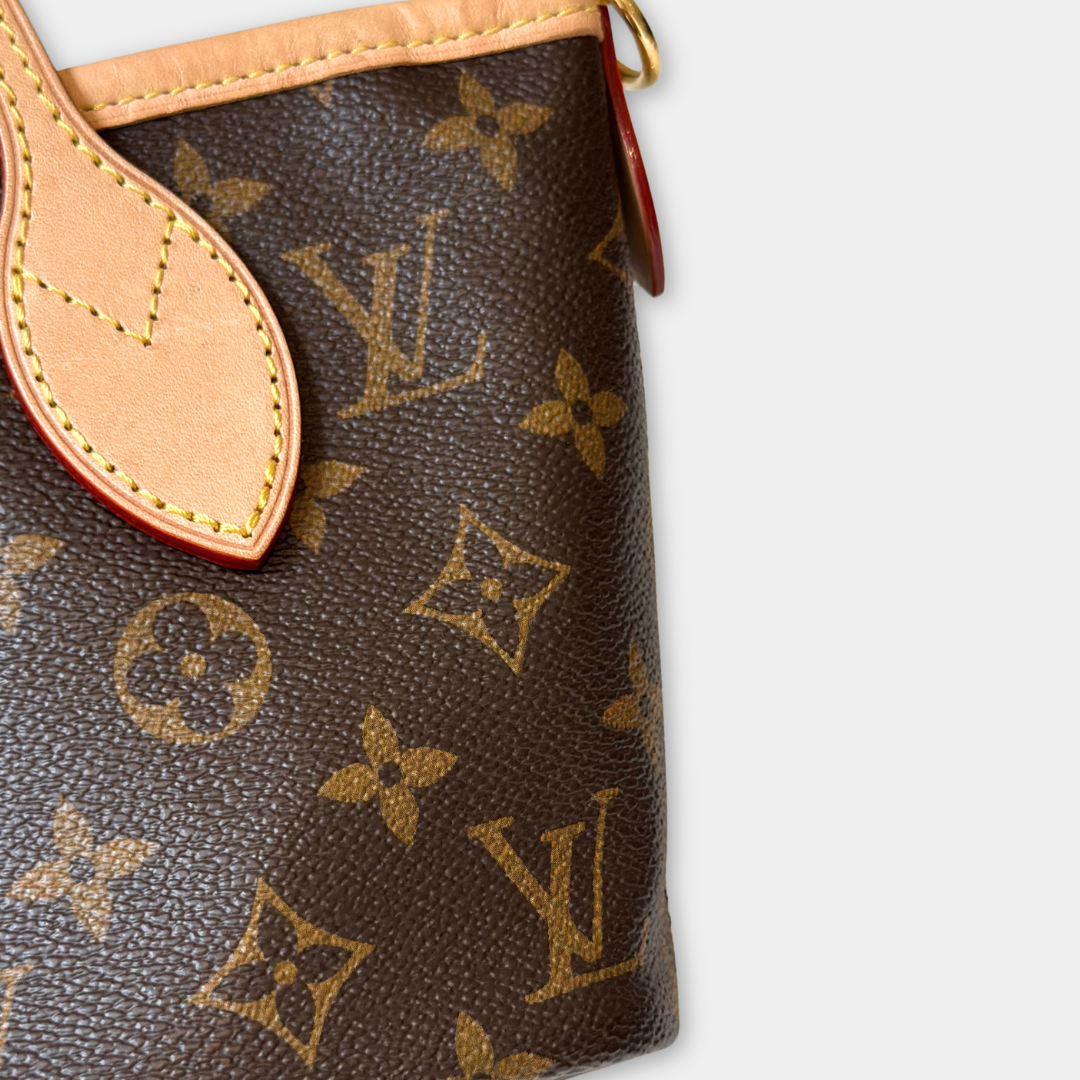 Louis Vuitton Microchip Monogram Neverfull BB Rose Peony Kelly's Authentic Boutique