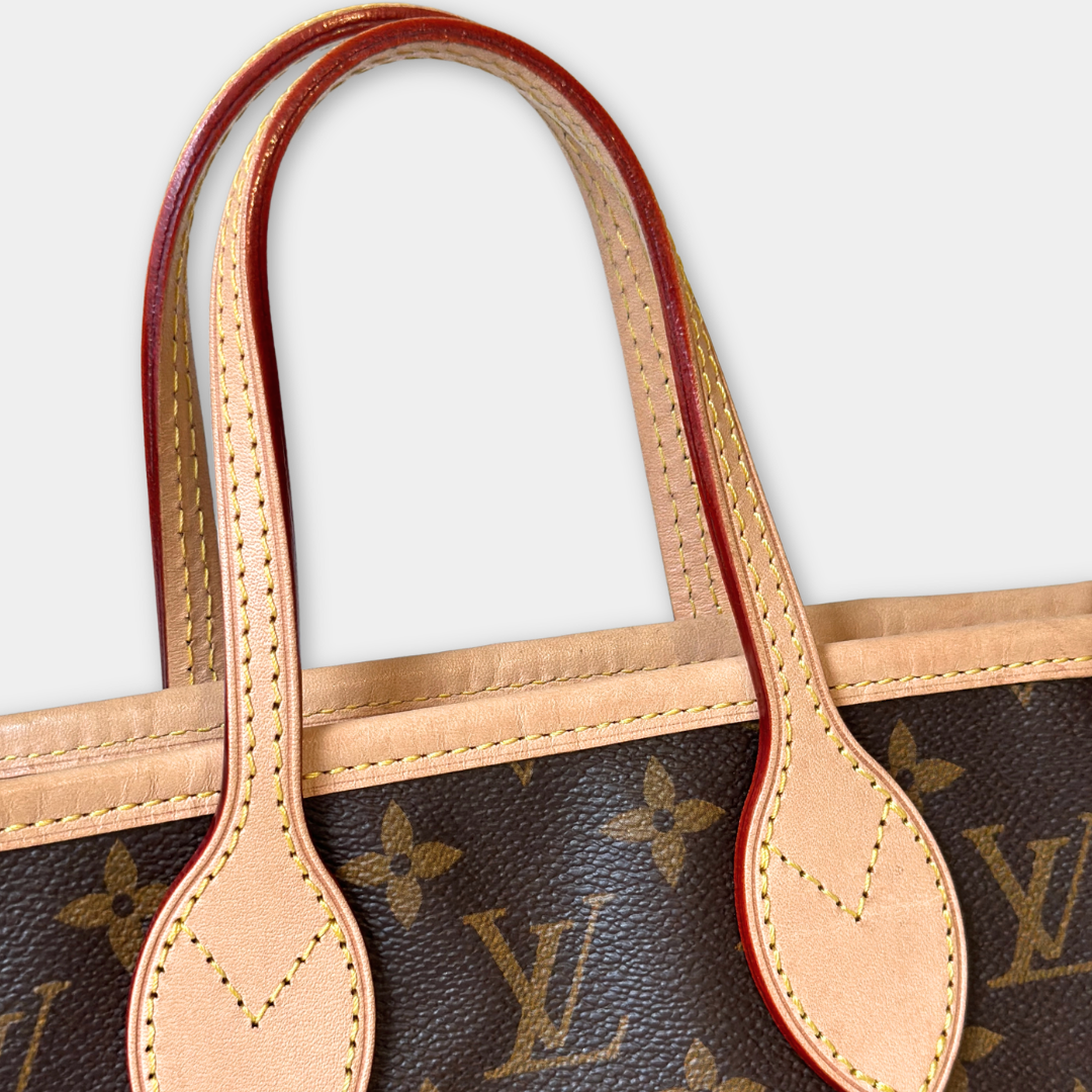 Louis Vuitton Microchip Monogram Neverfull BB Rose Peony Kelly's Authentic Boutique