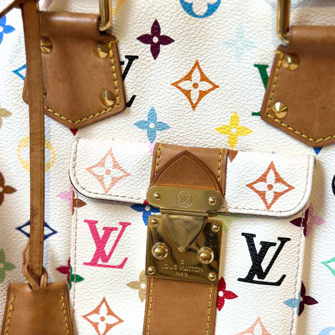 Louis Vuitton Murakami White Multicolore Speedy 30 Kelly's Authentic Boutique