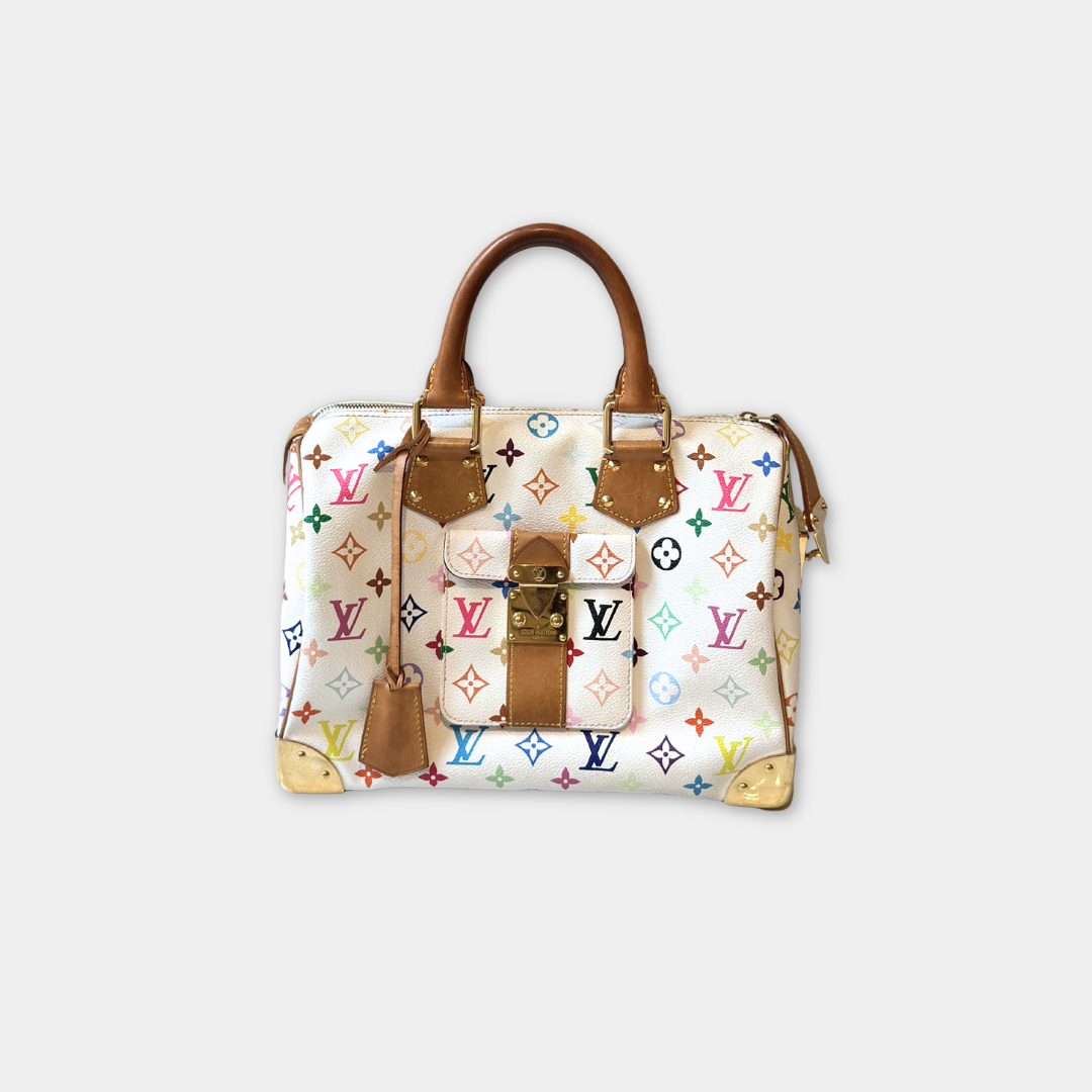 Louis Vuitton Murakami White Multicolore Speedy 30 Kelly's Authentic Boutique