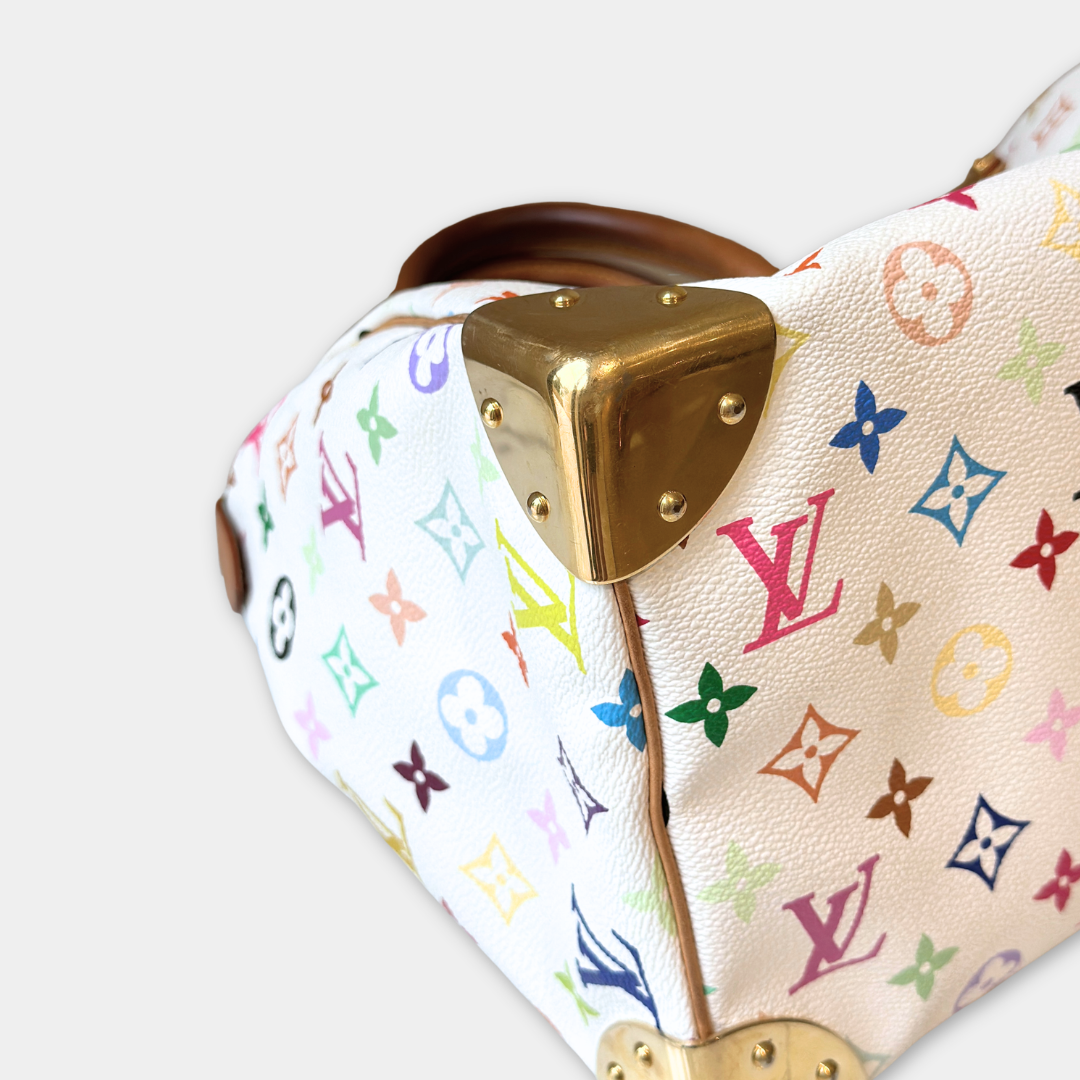 Louis Vuitton Murakami White Multicolore Speedy 30 Kelly's Authentic Boutique