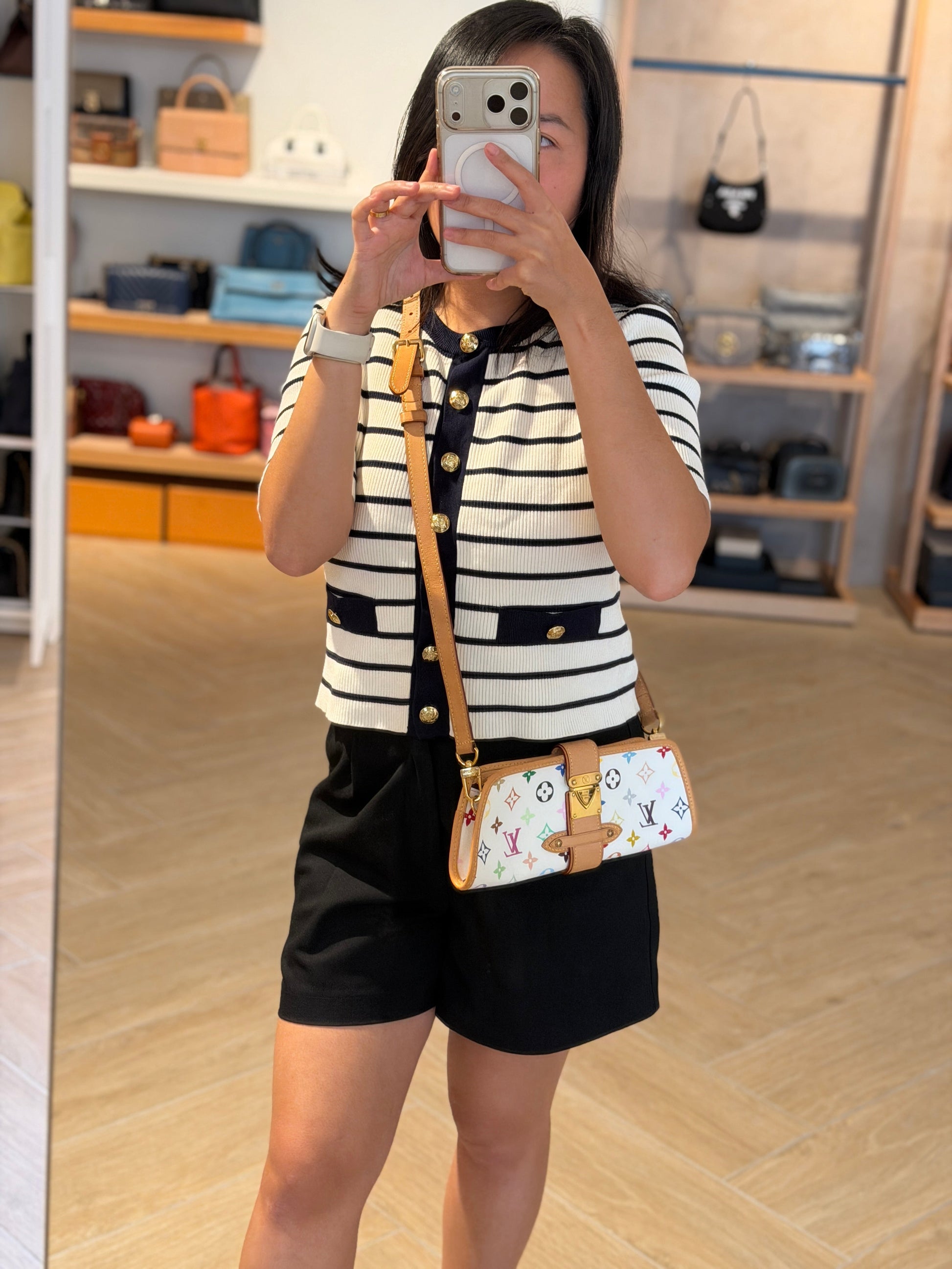 Louis Vuitton White Multicolore Shirley Shoulder Bag Kelly's Authentic Boutique