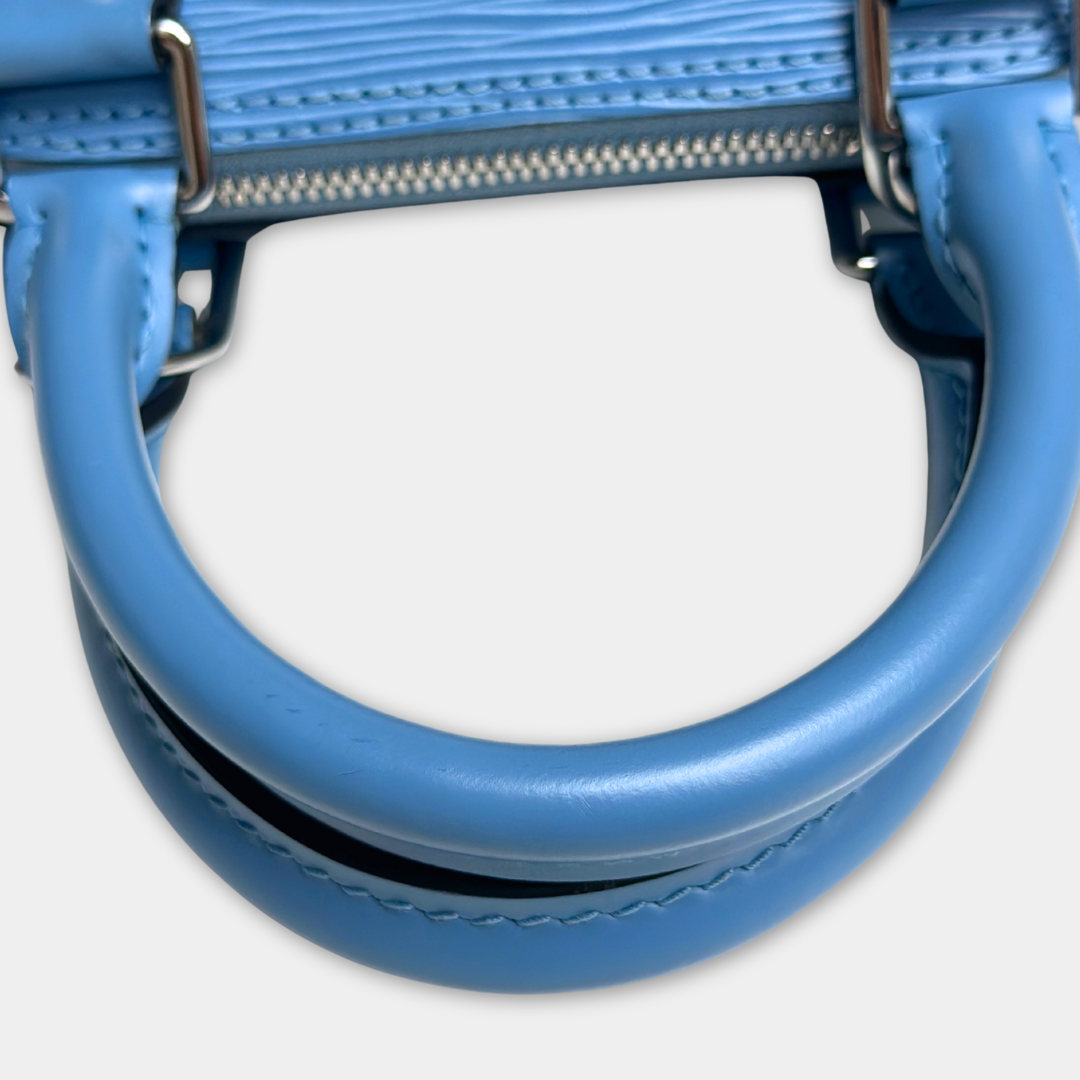 Louis Vuitton Baby Blue Epi Alma BB Kelly's Authentic Boutique