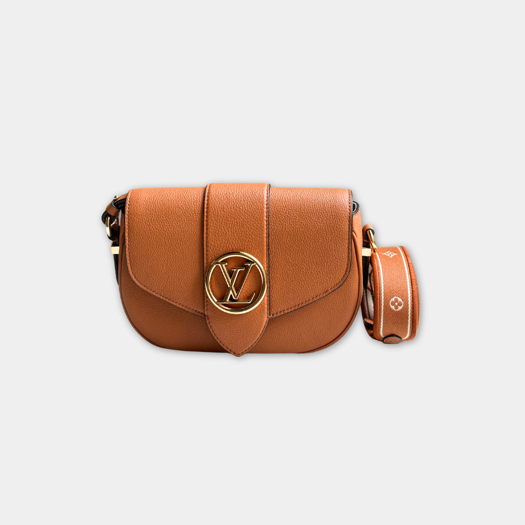 Louis Vuitton Microchipped Caramel Tan Pont 9 Soft MM Kelly's Authentic Boutique