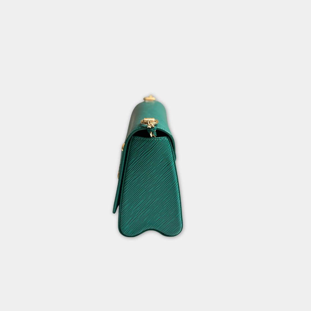 Louis Vuitton Microchipped Emerald Green Twist MM Kelly's Authentic Boutique
