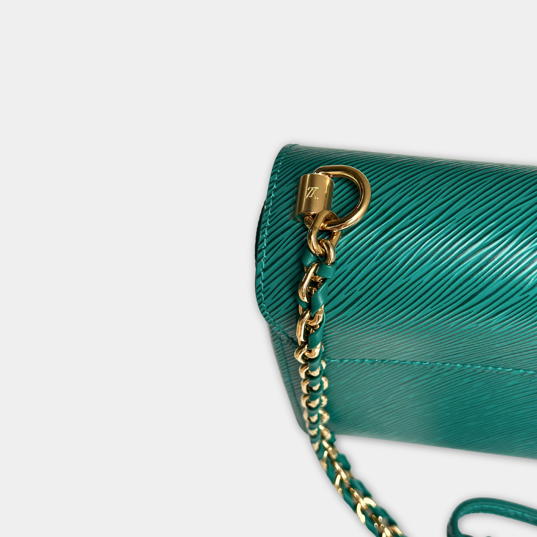 Louis Vuitton Microchipped Emerald Green Twist MM Kelly's Authentic Boutique