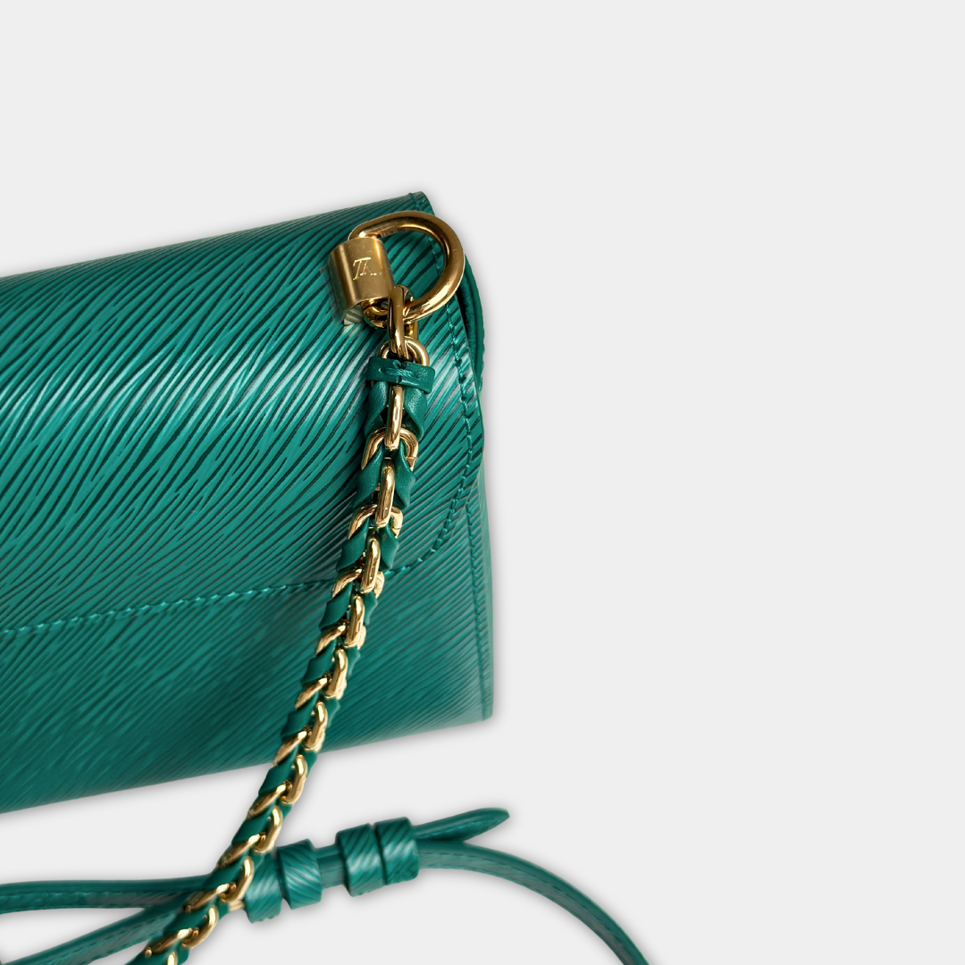 Louis Vuitton Microchipped Emerald Green Twist MM Kelly's Authentic Boutique