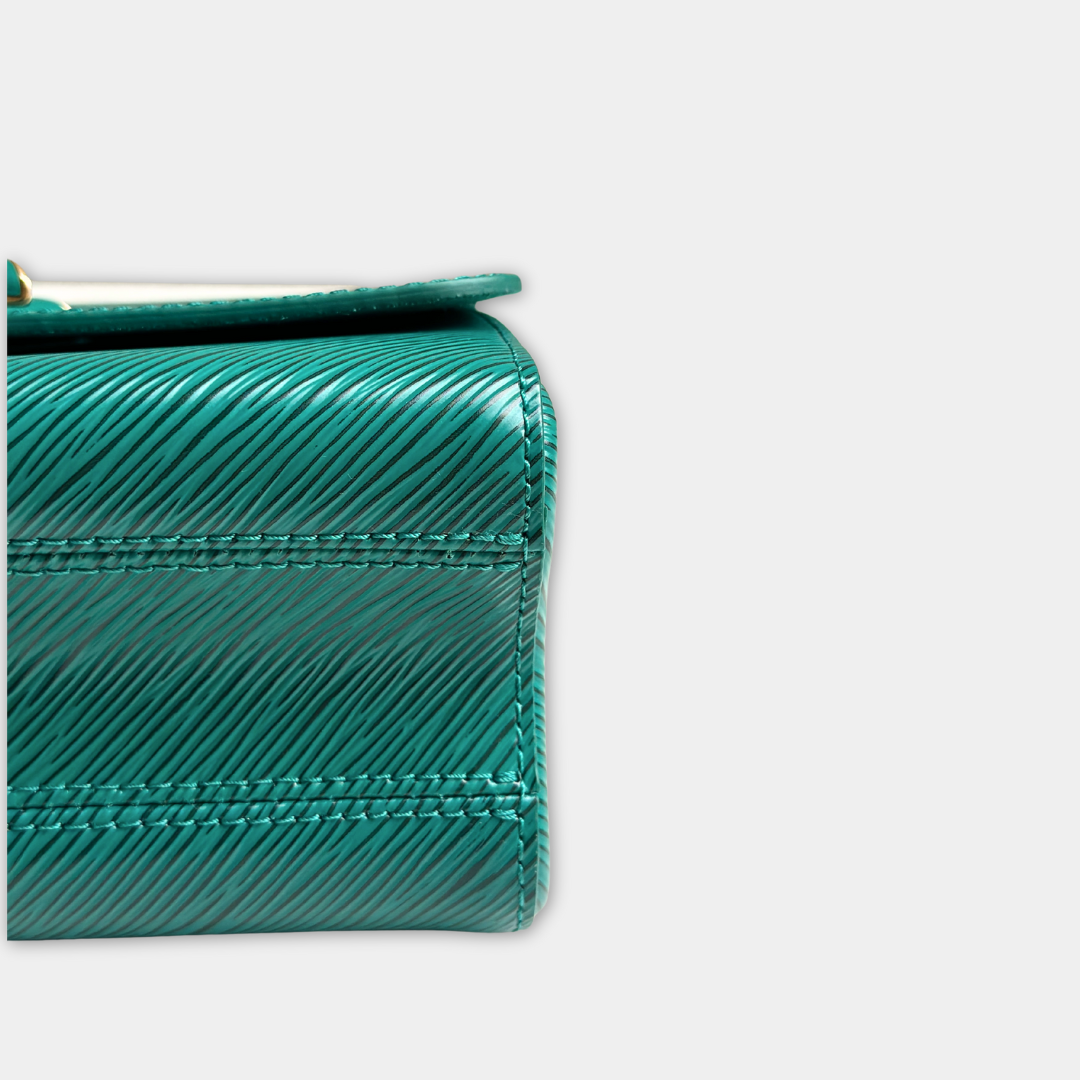 Louis Vuitton Microchipped Emerald Green Twist MM Kelly's Authentic Boutique
