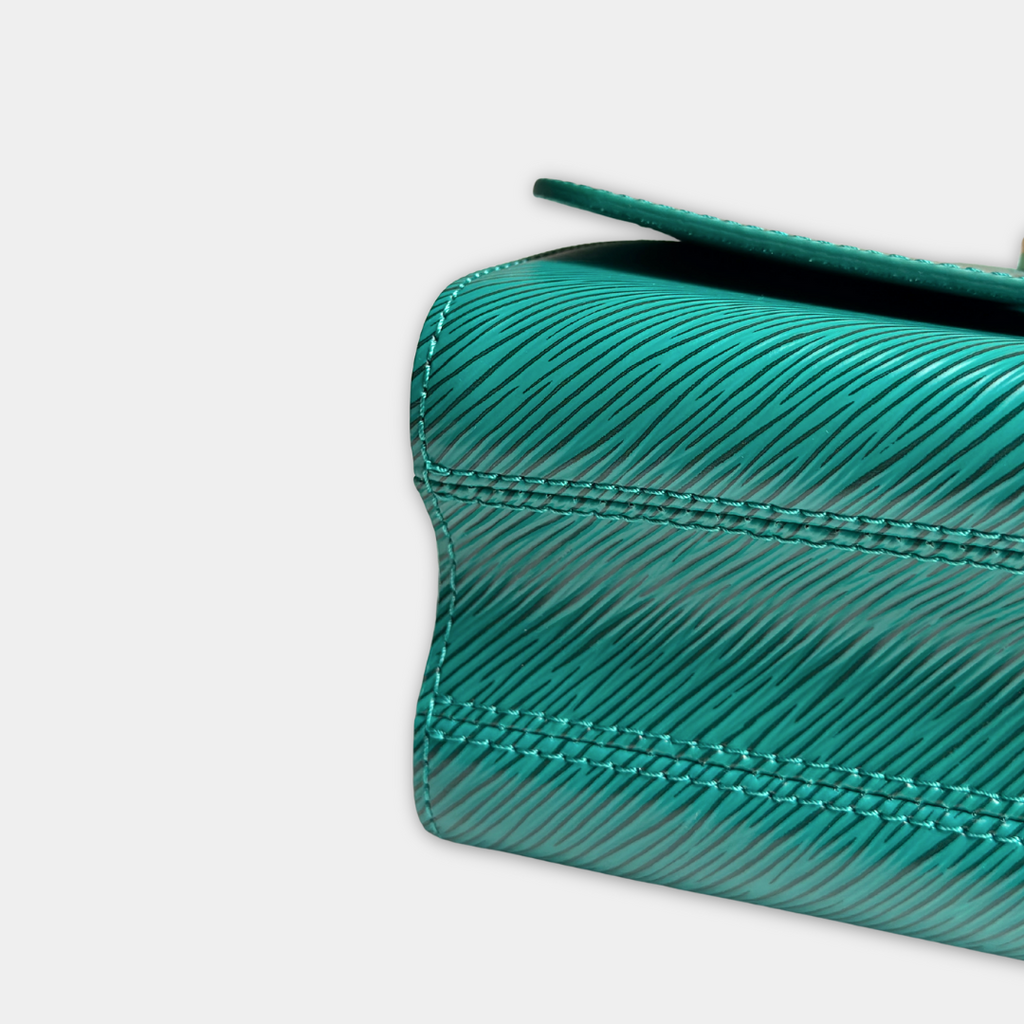 Louis Vuitton Microchipped Emerald Green Twist MM Kelly's Authentic Boutique