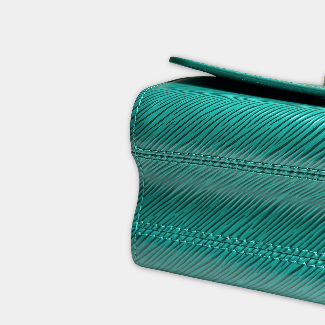 Louis Vuitton Microchipped Emerald Green Twist MM Kelly's Authentic Boutique