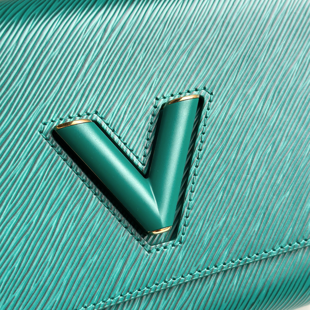 Louis Vuitton Microchipped Emerald Green Twist MM Kelly's Authentic Boutique