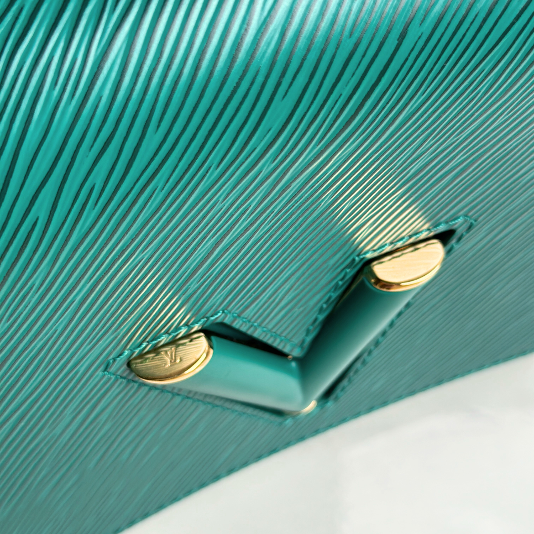 Louis Vuitton Microchipped Emerald Green Twist MM Kelly's Authentic Boutique