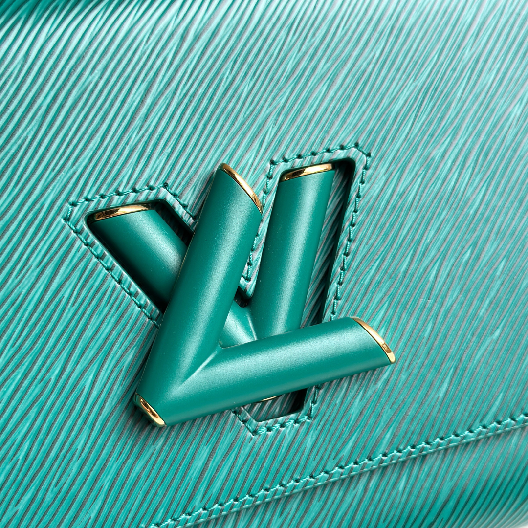 Louis Vuitton Microchipped Emerald Green Twist MM Kelly's Authentic Boutique