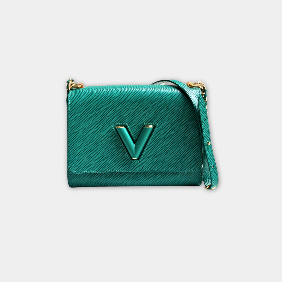 Louis Vuitton Microchipped Emerald Green Twist MM | Kelly's Louis Vuitton Microchipped Emerald Green Twist MM | Kelly's