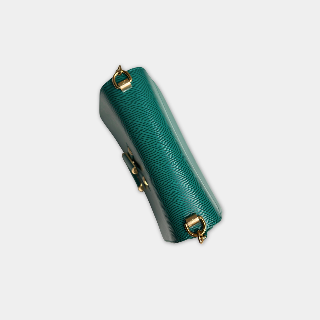 Louis Vuitton Microchipped Emerald Green Twist MM Kelly's Authentic Boutique