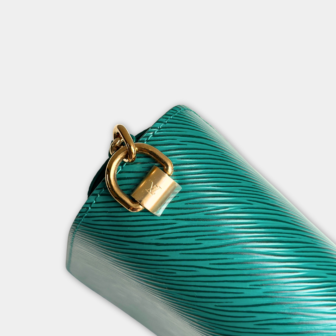 Louis Vuitton Microchipped Emerald Green Twist MM Kelly's Authentic Boutique