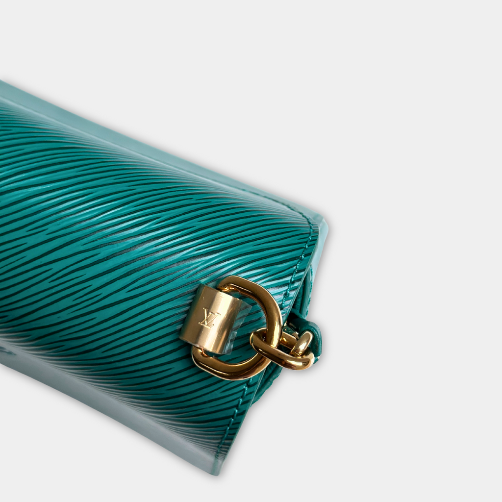 Louis Vuitton Microchipped Emerald Green Twist MM Kelly's Authentic Boutique
