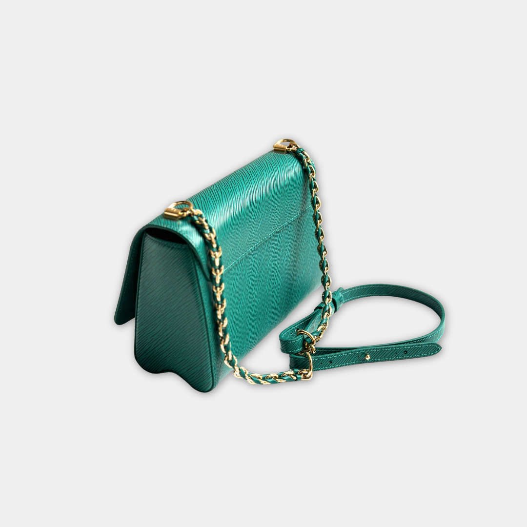 Louis Vuitton Microchipped Emerald Green Twist MM Kelly's Authentic Boutique