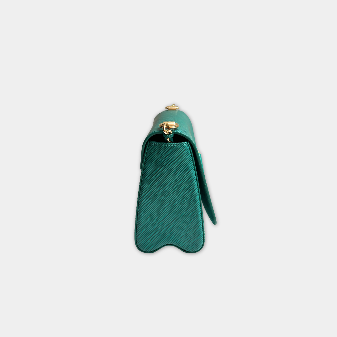 Louis Vuitton Microchipped Emerald Green Twist MM Kelly's Authentic Boutique