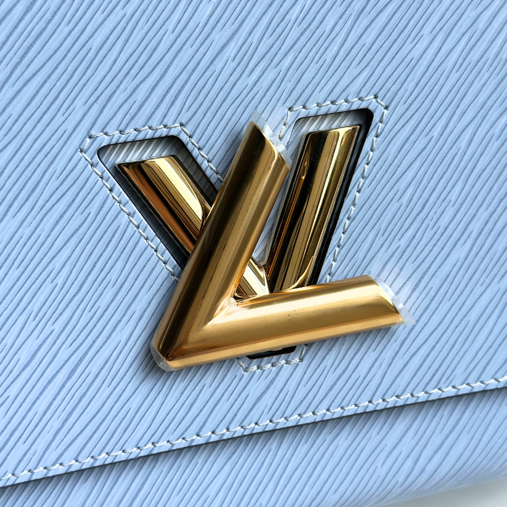 Louis Vuitton Microchipped Baby Blue Epi Twist MM Kelly's Authentic Boutique