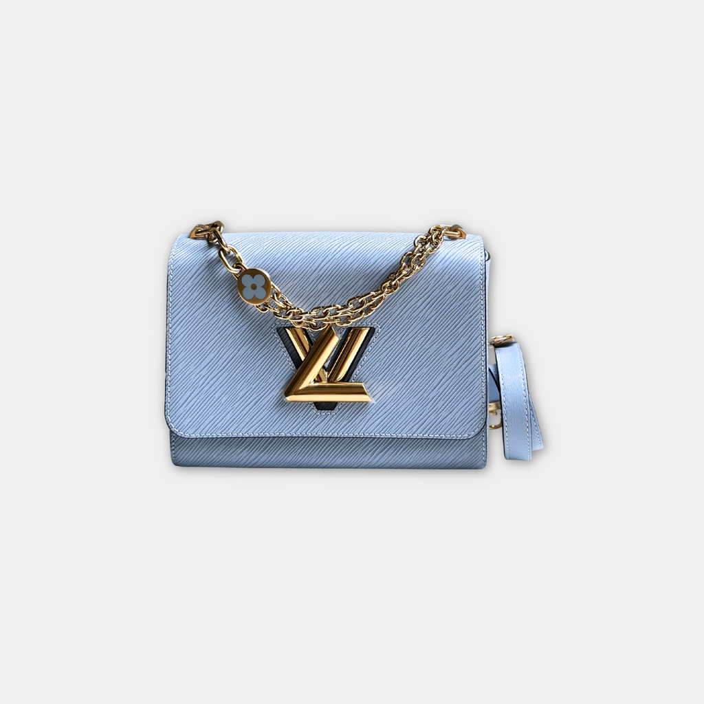 Louis Vuitton Microchipped Baby Blue Epi Twist MM Kelly's Authentic Boutique
