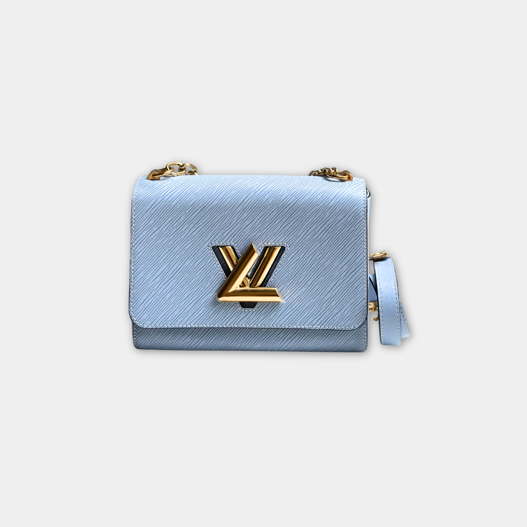 Louis Vuitton Microchipped Baby Blue Epi Twist MM Kelly's Authentic Boutique