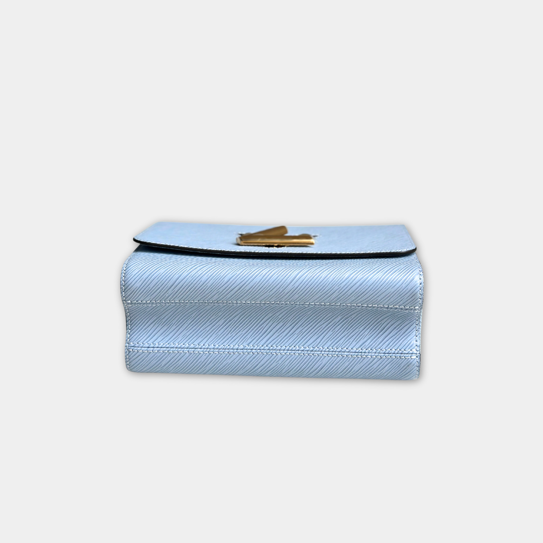 Louis Vuitton Microchipped Baby Blue Epi Twist MM Kelly's Authentic Boutique