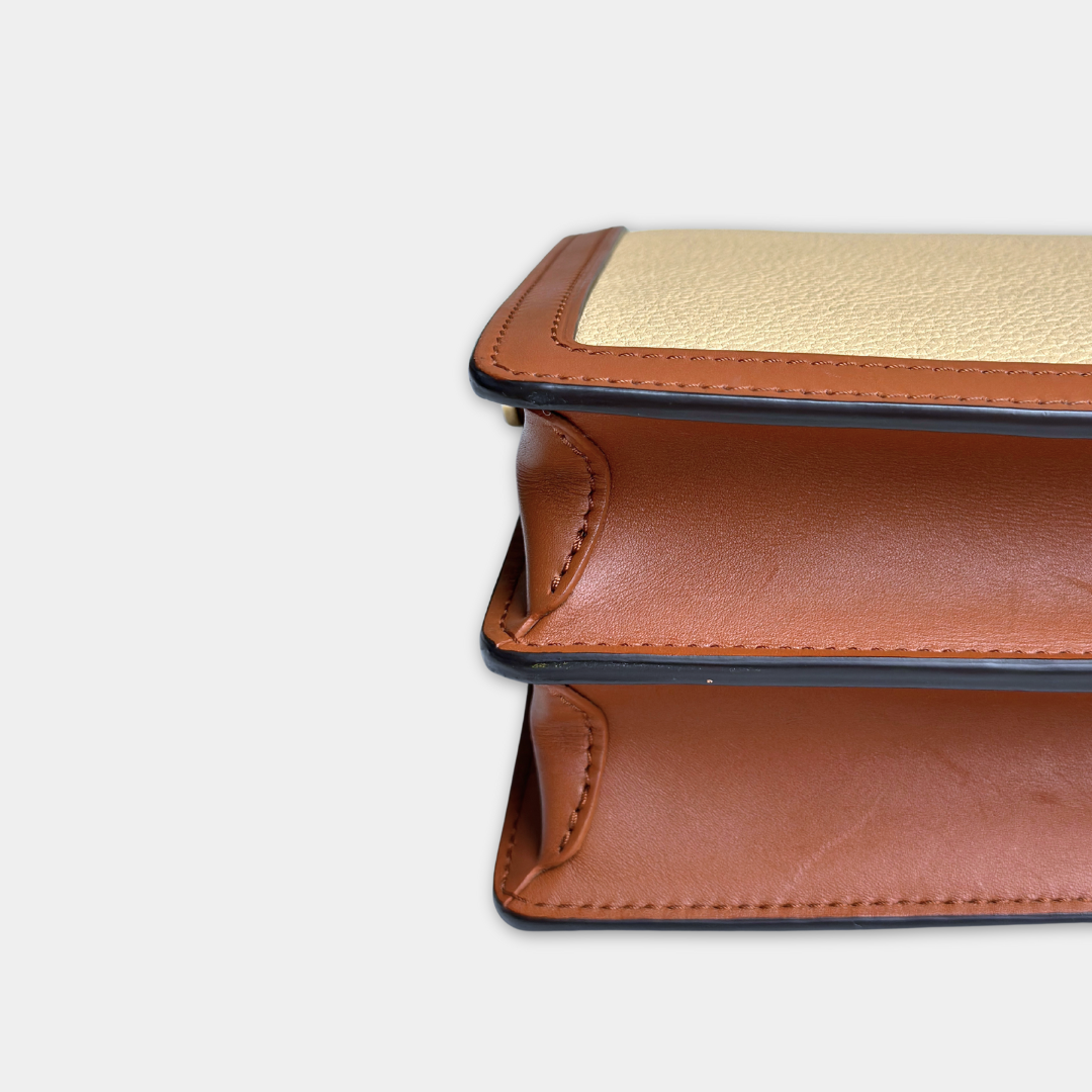 Louis Vuitton Red Beige Taurillon Dauphine MM Kelly's Authentic Boutique