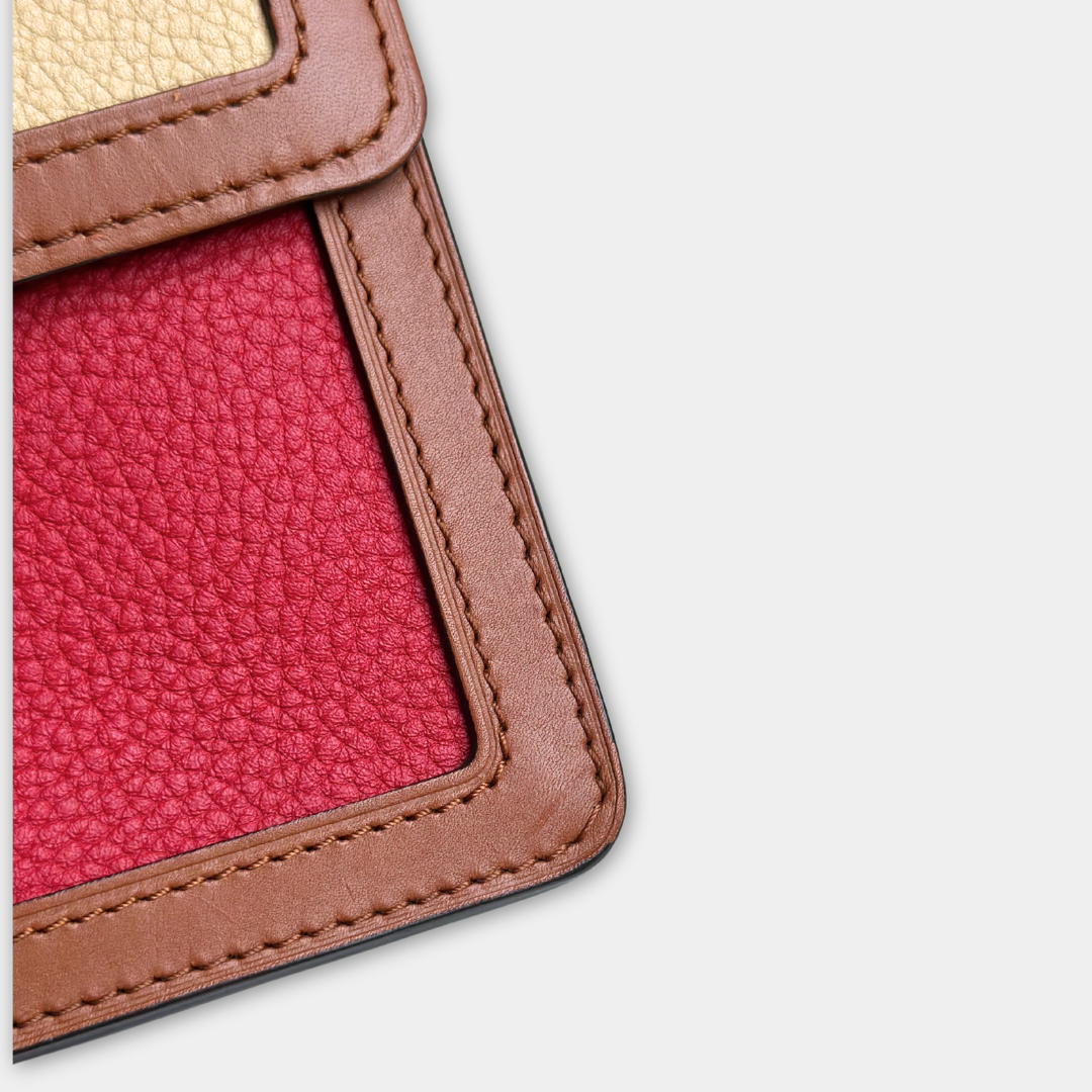 Louis Vuitton Red Beige Taurillon Dauphine MM Kelly's Authentic Boutique