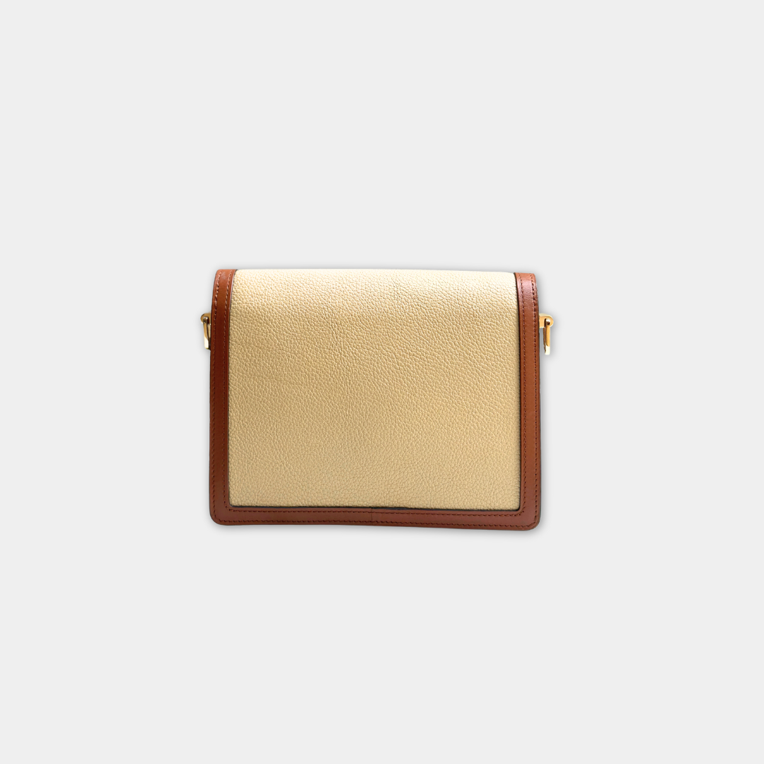 Louis Vuitton Red Beige Taurillon Dauphine MM Kelly's Authentic Boutique