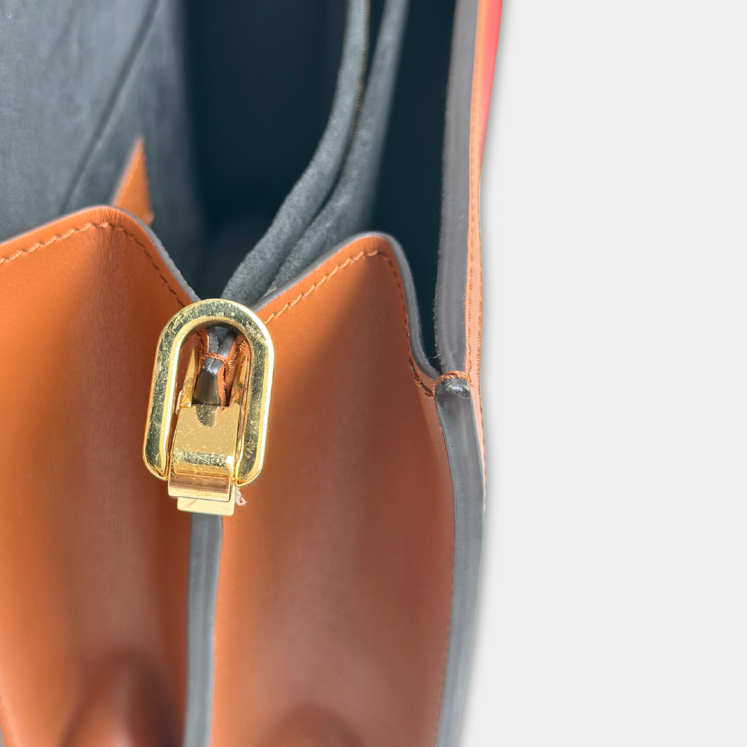 Louis Vuitton Red Beige Taurillon Dauphine MM Kelly's Authentic Boutique