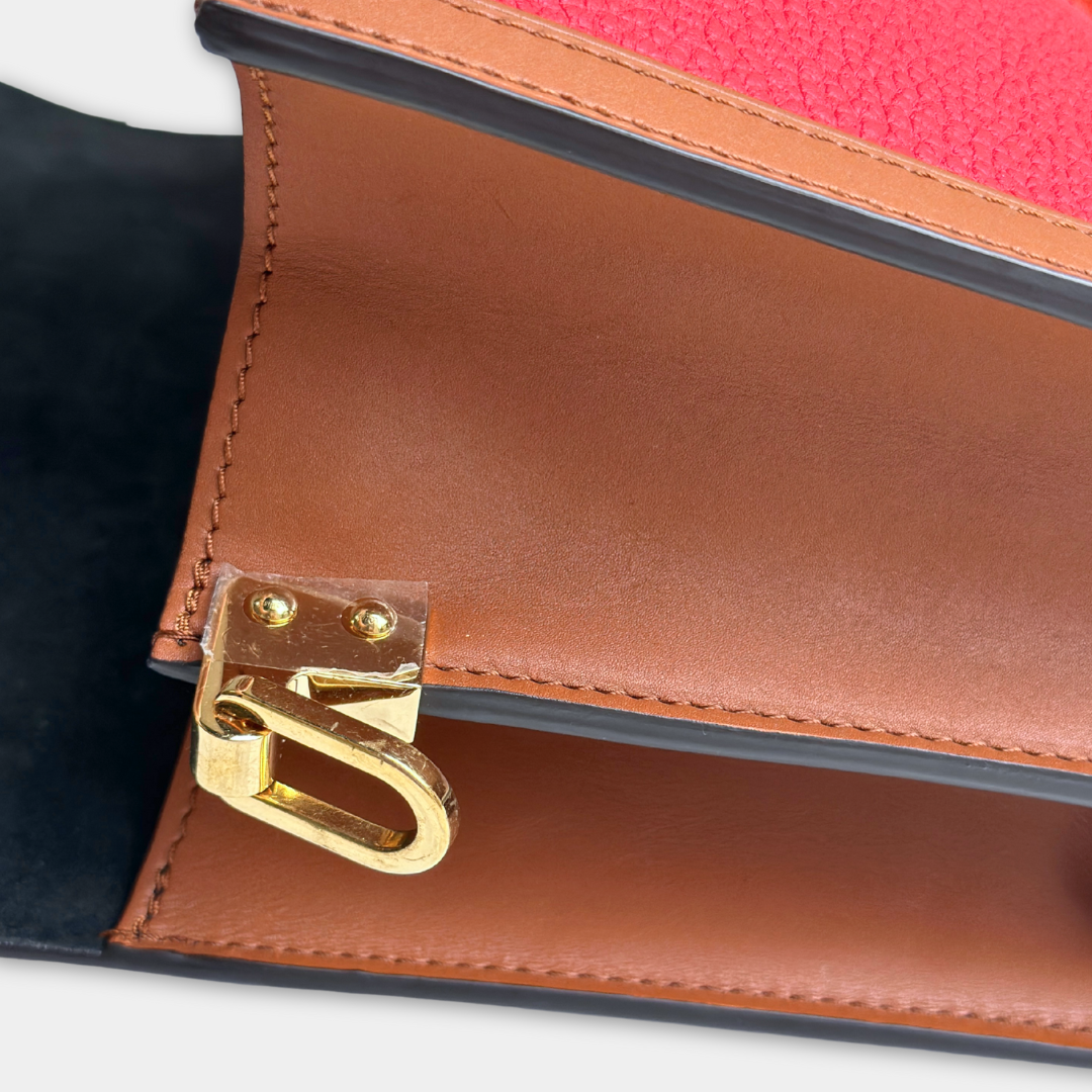 Louis Vuitton Red Beige Taurillon Dauphine MM Kelly's Authentic Boutique