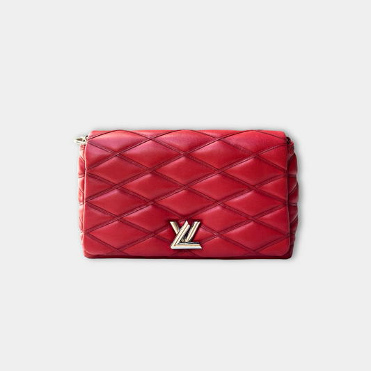 Louis Vuitton Red Malletage Twist GO-14 MM Shoulder Bag Kelly's Authentic Boutique