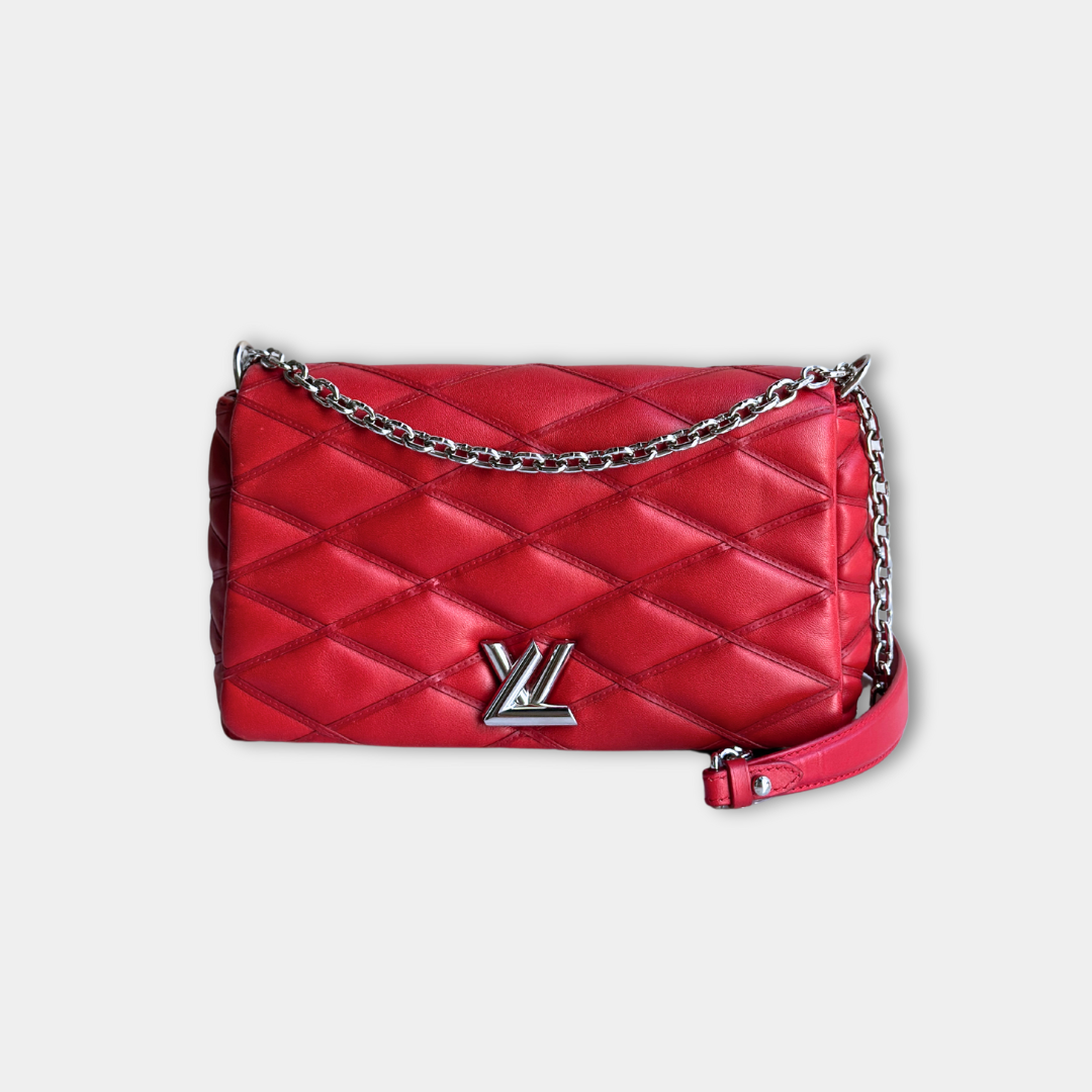 Louis Vuitton Red Malletage Twist GO-14 MM Shoulder Bag Kelly's Authentic Boutique