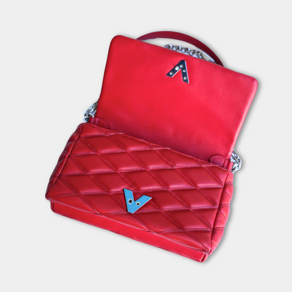 Louis Vuitton Red Malletage Twist GO-14 MM Shoulder Bag Kelly's Authentic Boutique