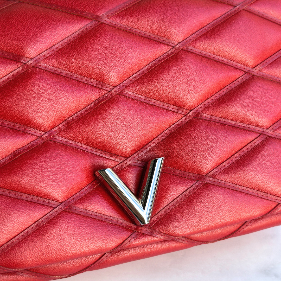 Louis Vuitton Red Malletage Twist GO-14 MM Shoulder Bag Kelly's Authentic Boutique