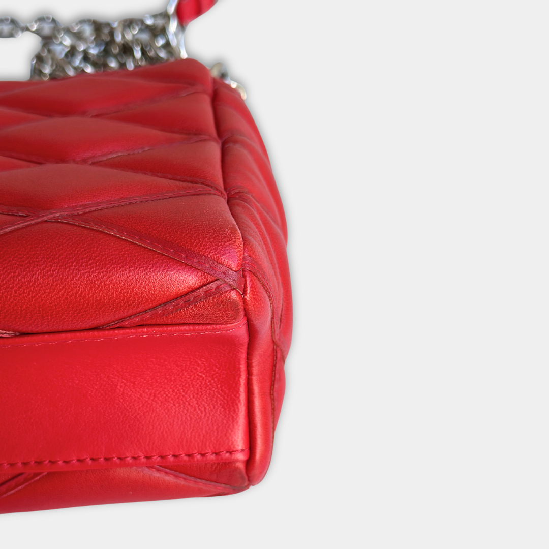Louis Vuitton Red Malletage Twist GO-14 MM Shoulder Bag Kelly's Authentic Boutique