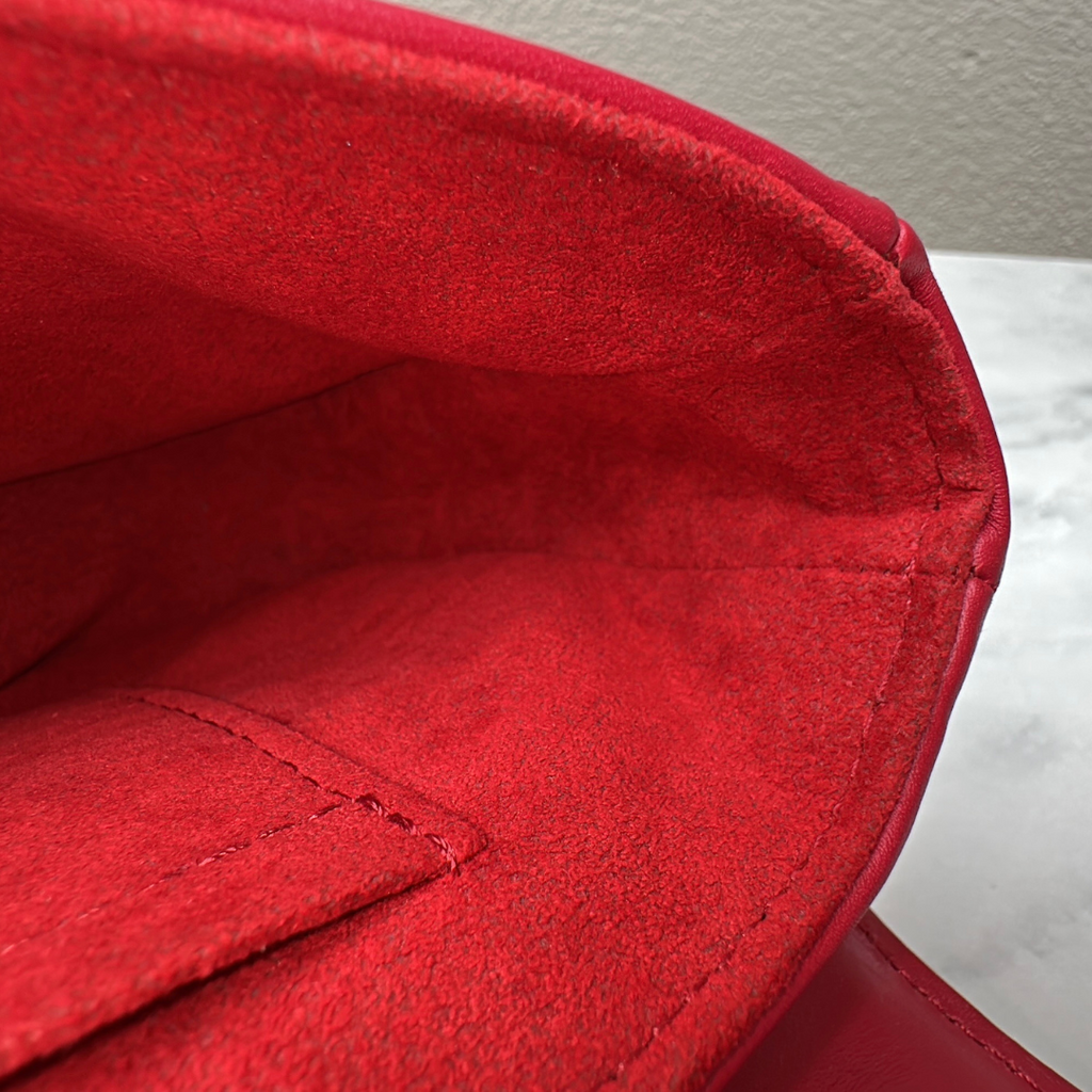 Louis Vuitton Red Calfskin New Wave Chain PM Kelly's Authentic Boutique