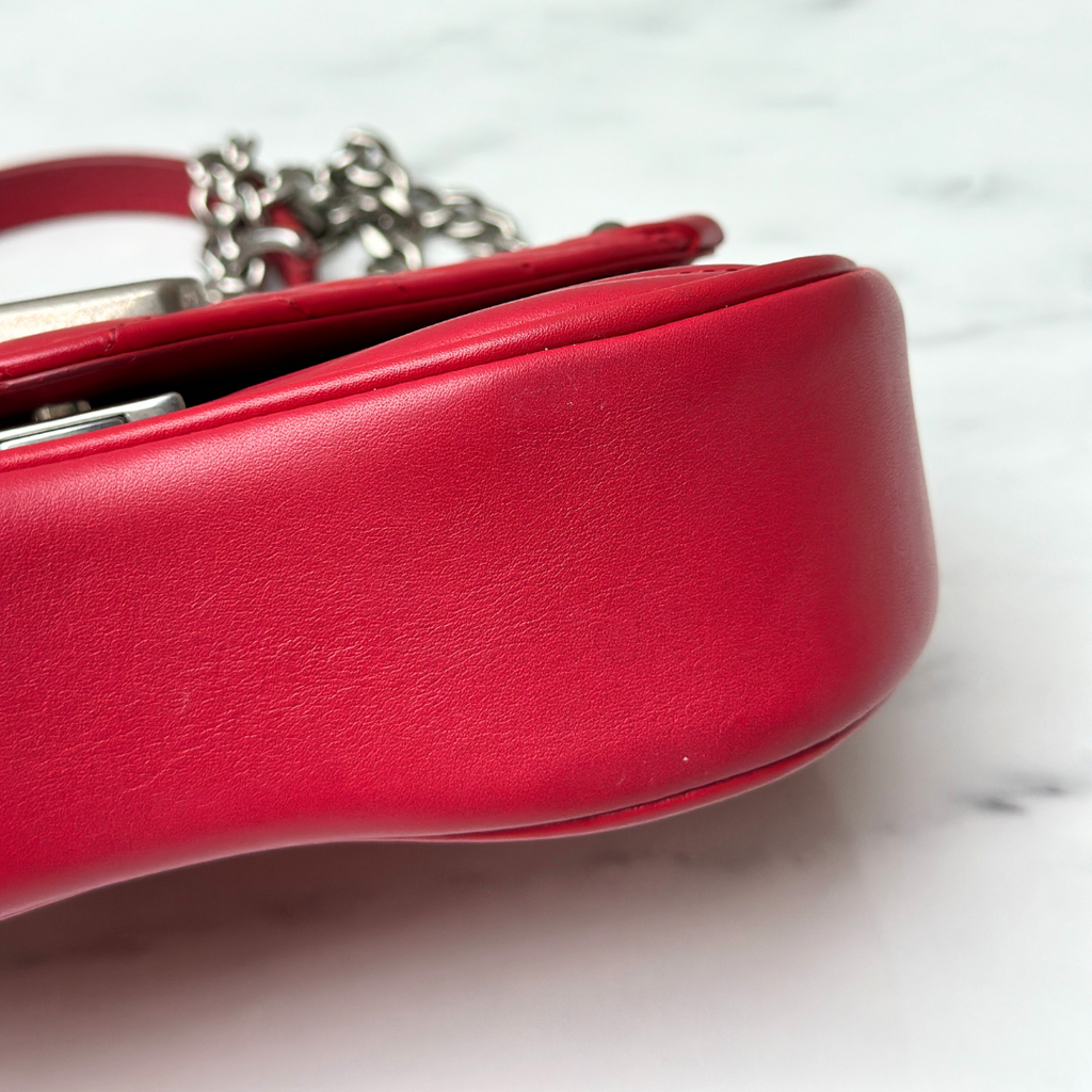Louis Vuitton Red Calfskin New Wave Chain PM Kelly's Authentic Boutique