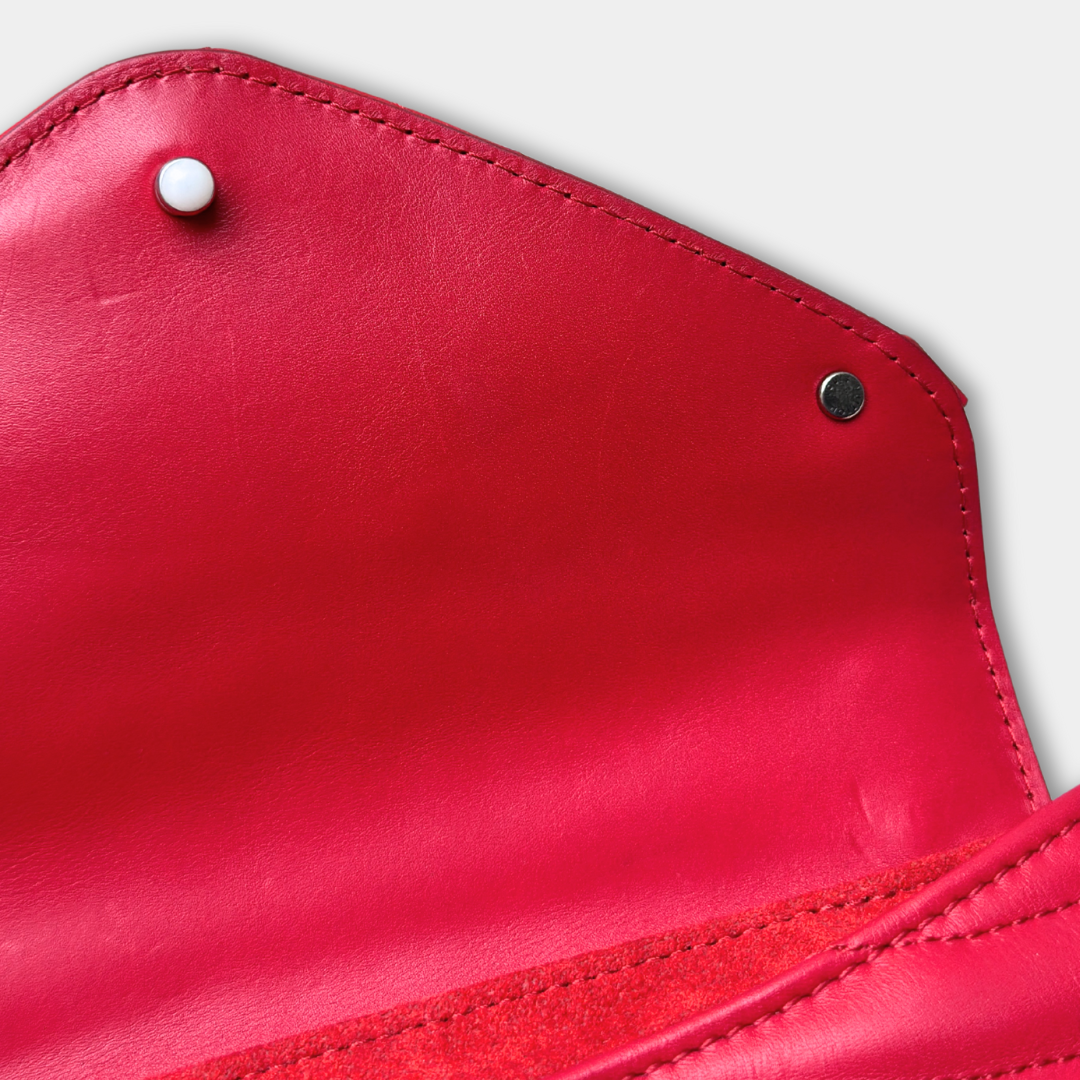Louis Vuitton Red Calfskin New Wave Chain PM Kelly's Authentic Boutique