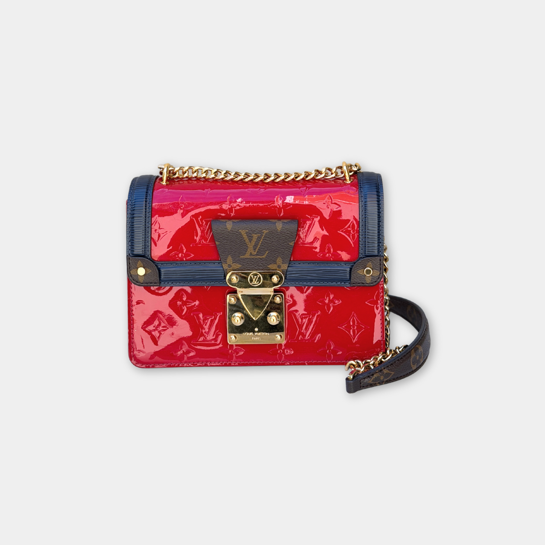 Louis Vuitton Microchipped Red Vernis Wydwood Shoulder Bag Kelly's Authentic Boutique