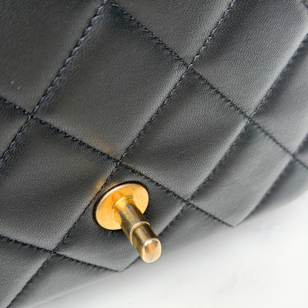 Microchipped 21K Lambskin My Perfect Pearl Mini Square Flap Bag Kelly's Authentic Boutique