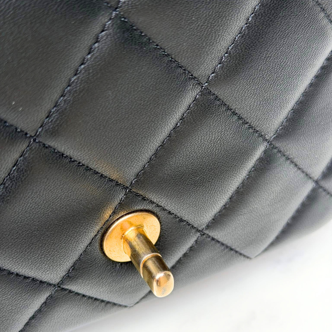 Microchipped 21K Lambskin My Perfect Pearl Mini Square Flap Bag Kelly's Authentic Boutique