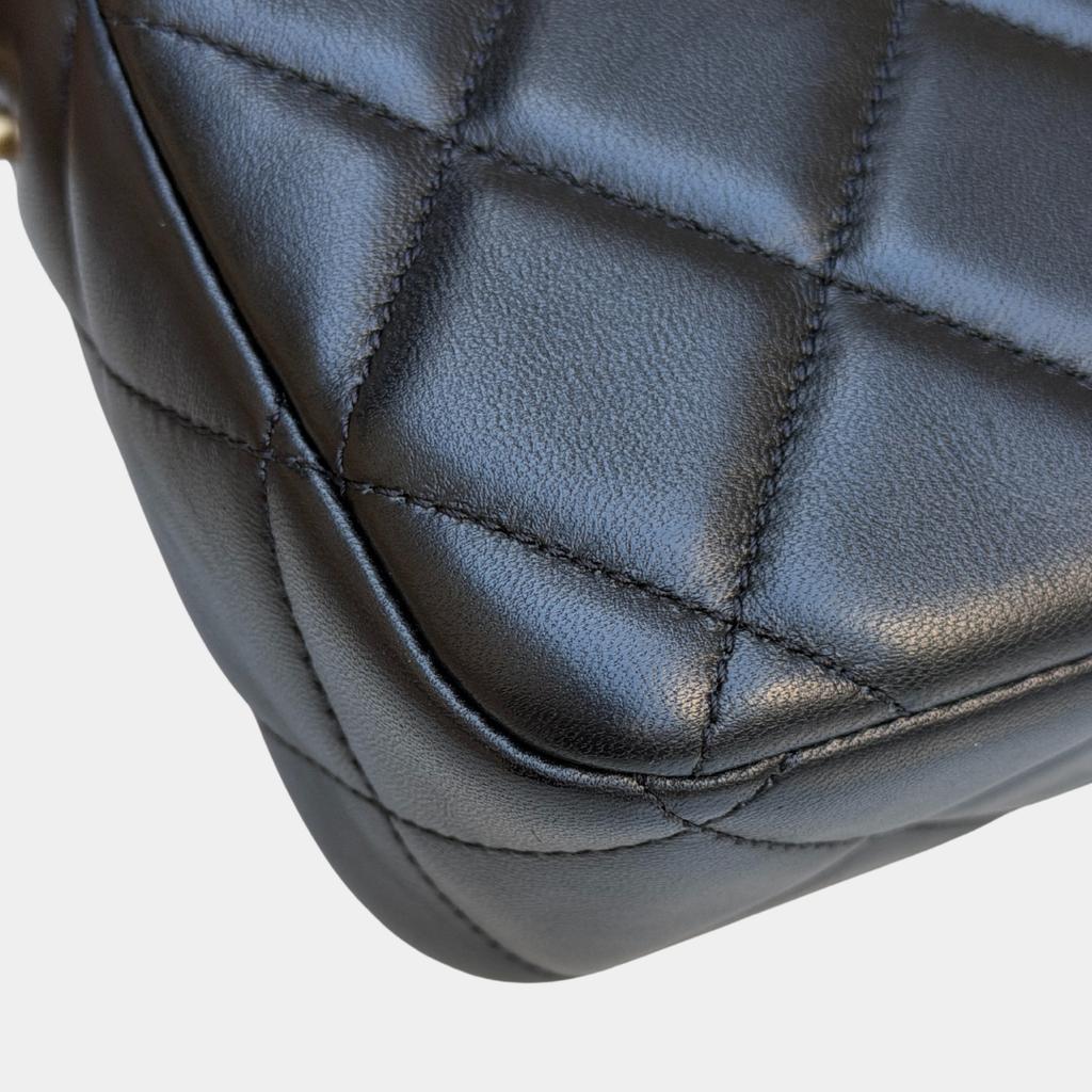 Microchipped 21K Lambskin My Perfect Pearl Mini Square Flap Bag Kelly's Authentic Boutique