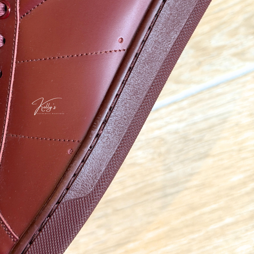 Saint Laurent Burgundy Leather Low Court Sneakers Kelly's Authentic Boutique