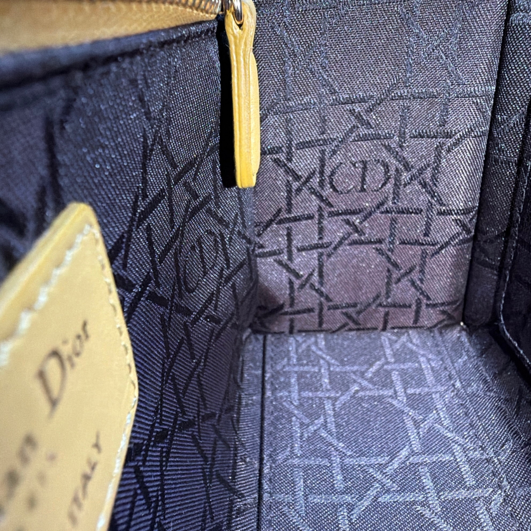 Dior Small Mustard Cannage Lambskin My ABCDior Bag Kelly's Authentic Boutique