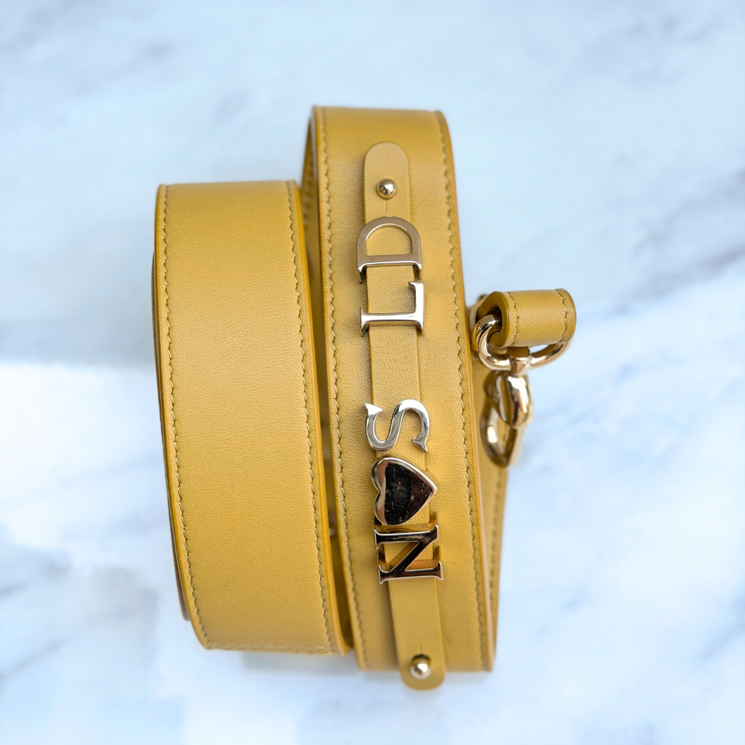 Dior Small Mustard Cannage Lambskin My ABCDior Bag Kelly's Authentic Boutique