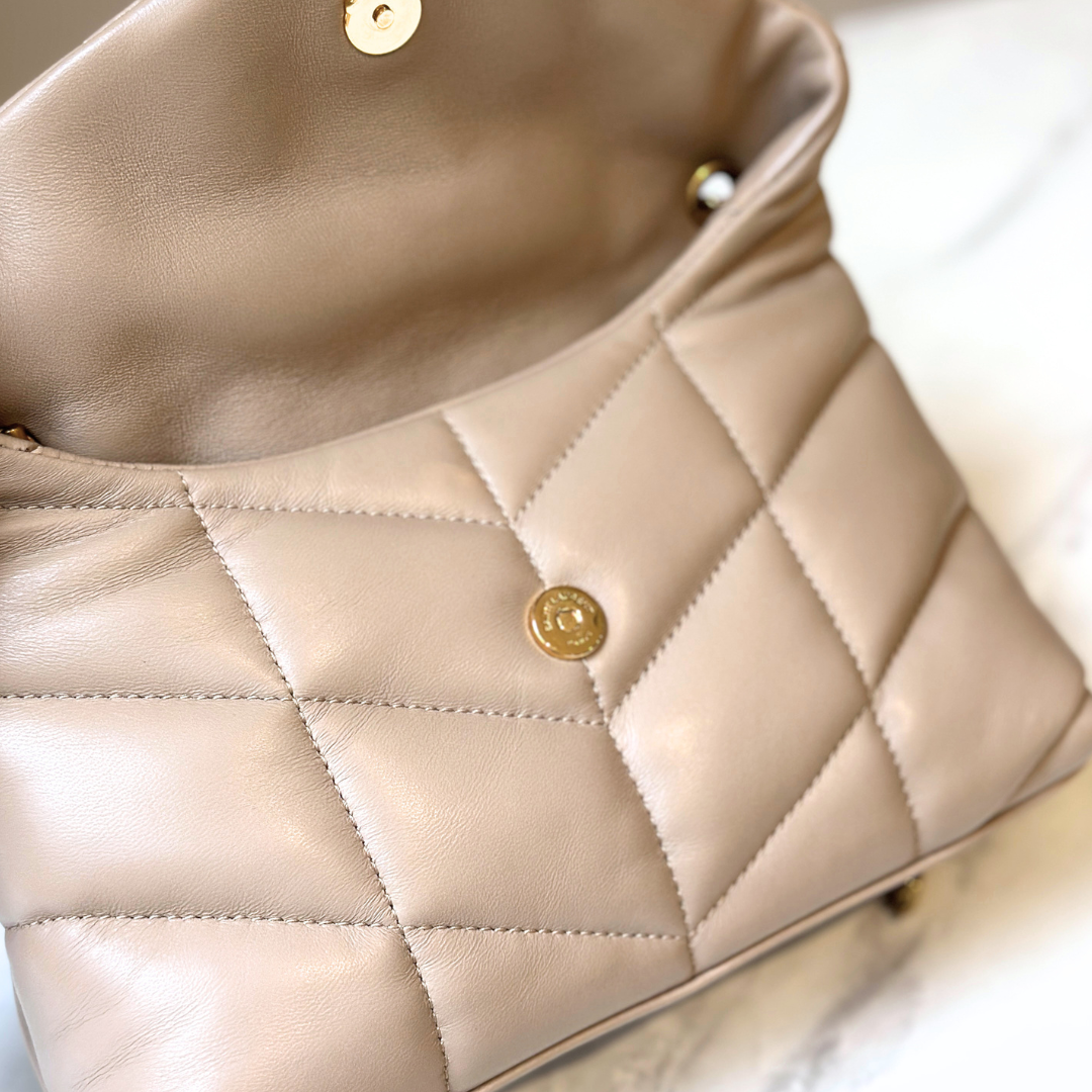 Saint Laurent Dark Beige Mini Toy Puffer Bag Kelly's Authentic Boutique