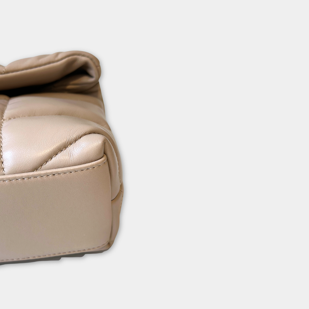 Saint Laurent Dark Beige Mini Toy Puffer Bag Kelly's Authentic Boutique